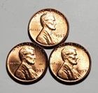 3 X 1957 P LINCOLN WHEAT PENNY UNC 3 COIN SET #C10312