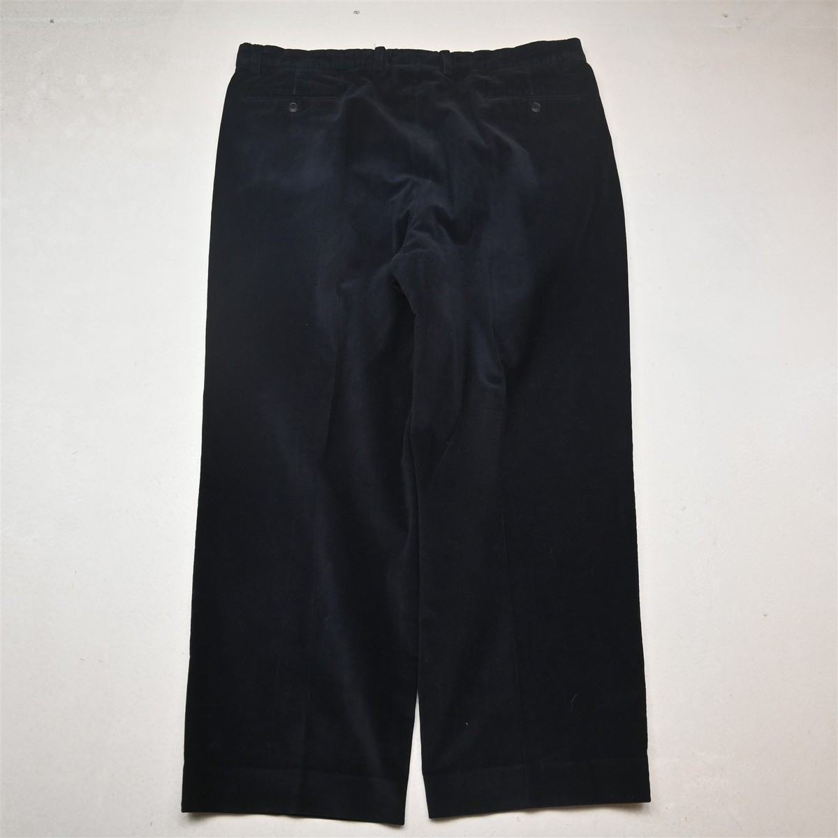 Zanella 36x29 Navy Blue Corduroy Norman Pleated Italy Made Mens