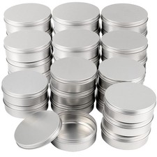 30 Pack 10 OZ Large Round Aluminum Tin Cans Metal Jars Screw Lids Containers