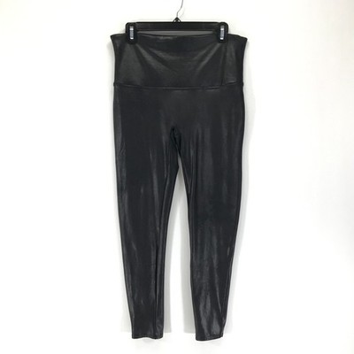 SPANX SPANXshape Faux Leather Leggings Women's Plus 1X Petite Black High Rise