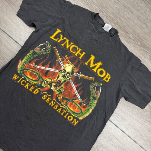 Hanes Mens T-Shirt Lynch Mob Wicked Sensation Tour 1990 Vintage Black Medium
