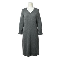 CHANEL P39177K02743 Cashmere knit dress with here mark plate 38 Gray F/S from Ja