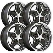 Set-4 Foose F171 Merlot 22x9 5x4.75 15mm Blackmachined Wheels Rims 22 Inch