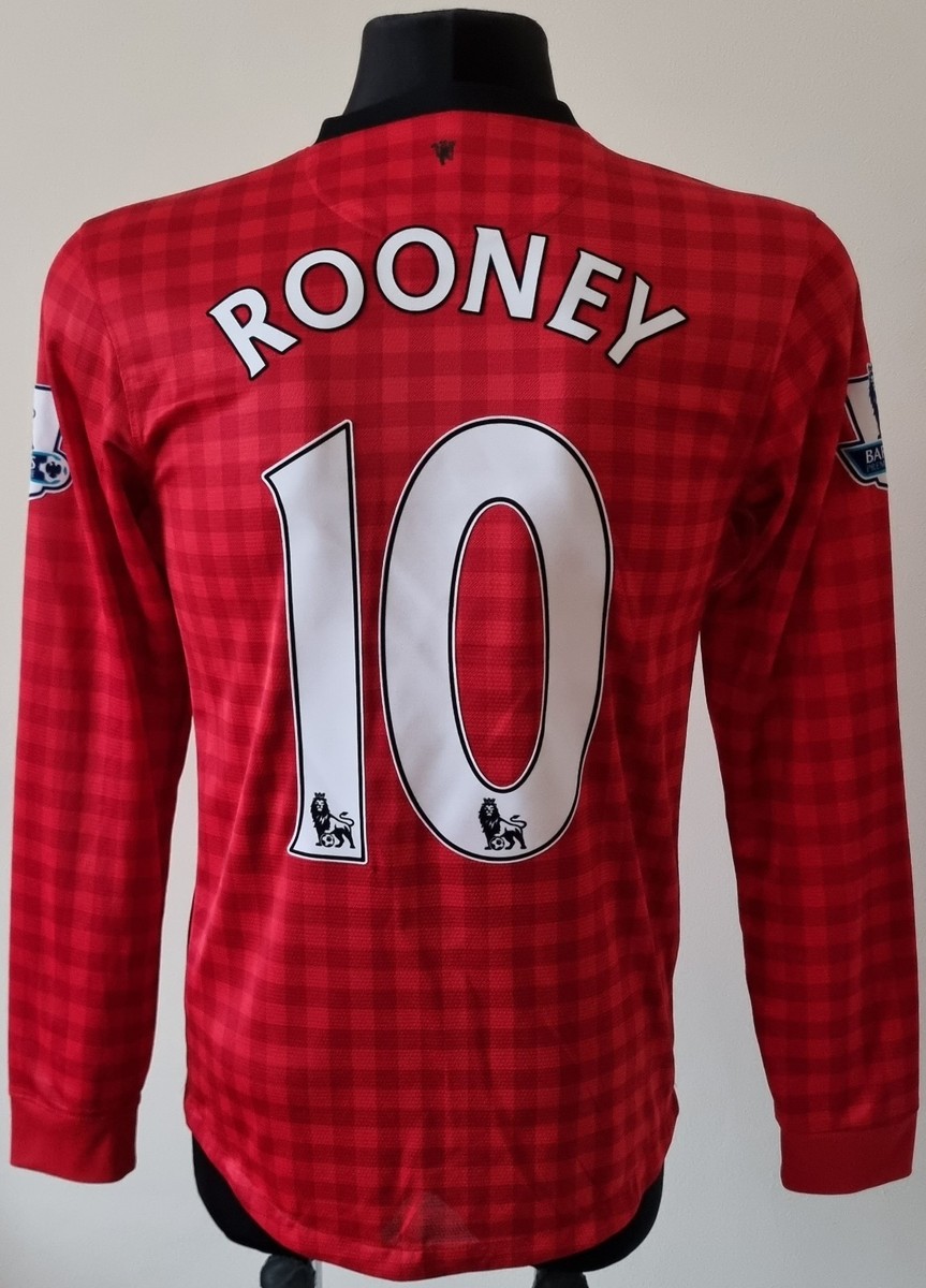 Manchester United 2012 - 2013 Home Nike Jersey #10 Rooney size