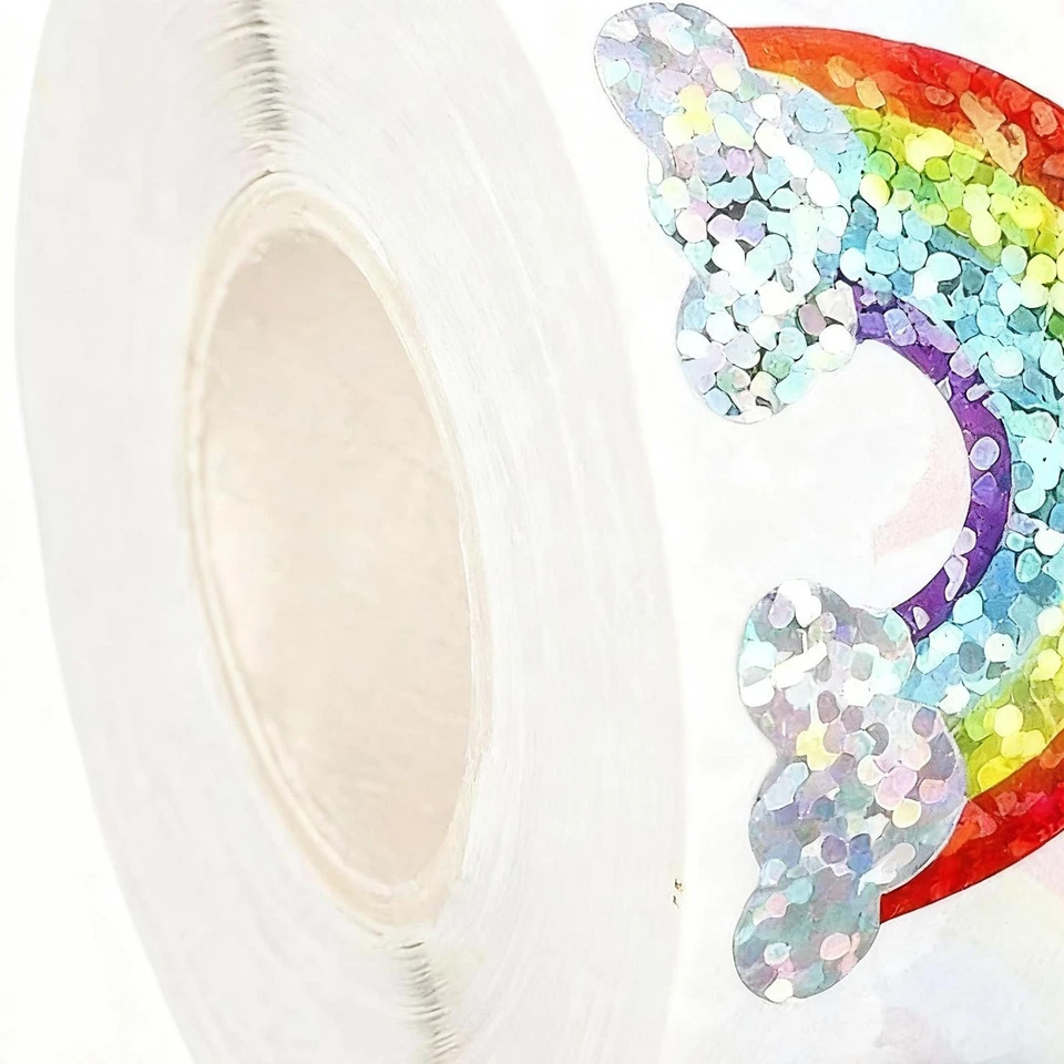 Regenbogen-Aufkleber auf Rolle, laserfarben, Regenbogen-Form, Siegelaufkleber, s - Bild 2 von 4