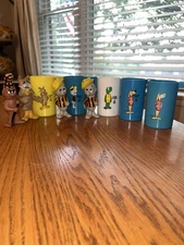 1969 Walt Kelly Pogo Cups Lot of 5 + 4 Figures Beauregard Howland Owl Possum