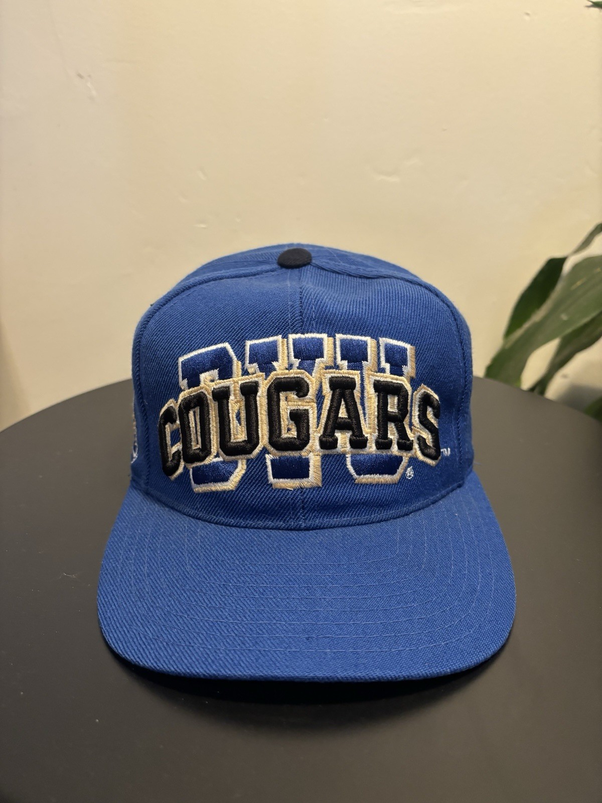 BYU Cougars Cap Blue SnapBack Hat Classic Cougar Logo Wool Blend Colosseum