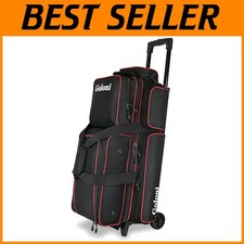 Rolling Bowling Bag - 3 Ball Carrier with Retractable Handle