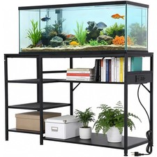 55 75 Gallon Aquarium Stand Heavy Duty 1200lbs Capacity with Electrical Outlet