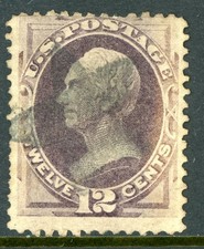 USA 1870 Clay 12&cent; Dull Violet Scott #151 VFU Q216