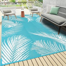 Waterproof Outdoor Rug 6x9, Reversible Plastic Straw Patio Camping Rug