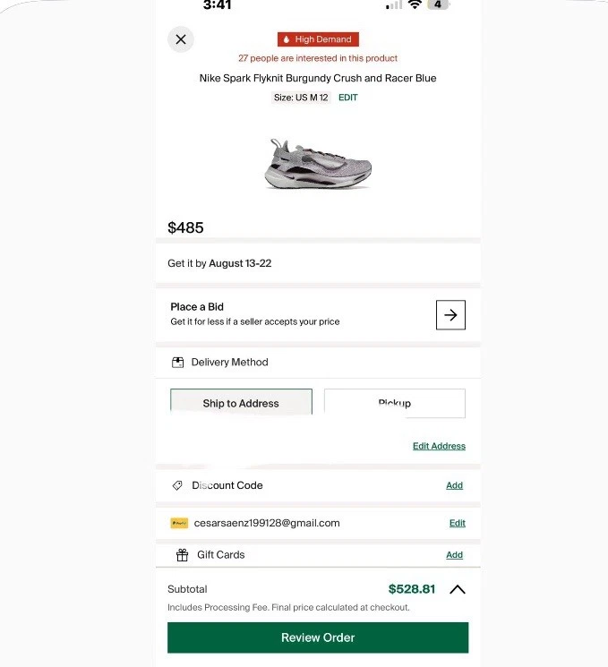 Tênis de corrida Nike Spark Flyknit azul borgonha esmagado masculino tamanho 12 novo na caixa - Imagem 2 de 4