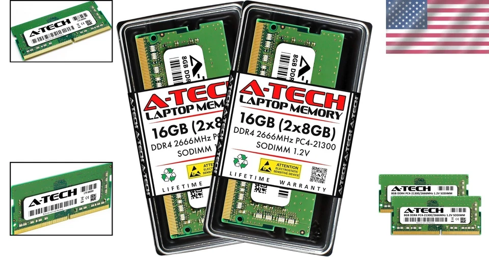 A-Tech 16GB DDR4 2666MHz Laptop Memory Modules - Image 2 of 4