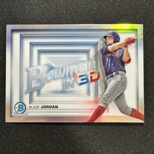 2022 Bowman Chrome In 3D Blaze Jordan Refractor #B3D-7 Red Sox