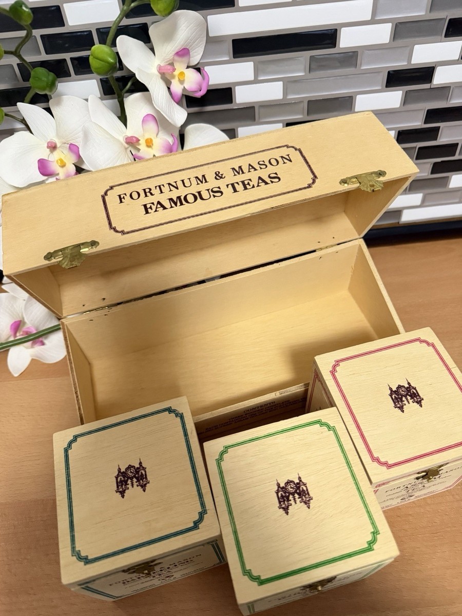 Fortnum & Mason Famous Teas Wooden Box With Assam Darjeeling