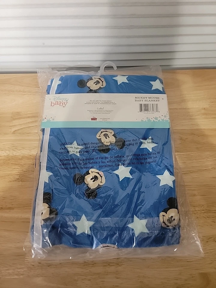 Disney Mickey Mouse Azul Doble Cara Visón y Gofre Vellón con Borde Satinado Foto 2 de 2