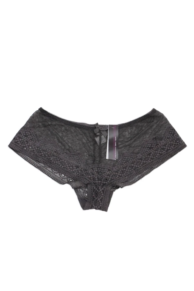 Princesse Tam 女式透明蕾丝蝴蝶结内裤套装黑色/灰色 2 码 — 第 4/4 张图片
