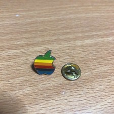 Apple Computer Rainbow Logo Pin Badge Vintage Rare Retro Collectible Japan JP