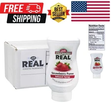Strawberry Reàl, Strawberry Puree Infused Syrup, 16.9 FL OZ Squeezable Bottle...