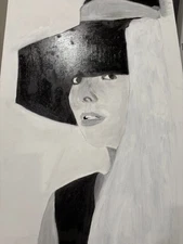 Oil Painting Orgenal Art  Hudrey Hepburn Timeless Beauty Secrets Hand On Canves