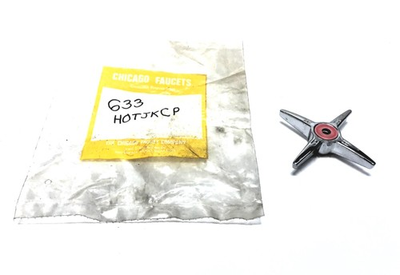 #ad #ad Chicago Faucets Four Cross Hot Handle W Red Washer No Screw 633 HOTJKCP NOS $27.95