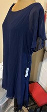 Adrianna Papell Navy Blue Dress Sz Large New Retail $99