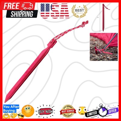 6-Pack Groundhog Tent Stakes - Lightweight, Reflective Pull Loop for Easy Use