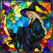 Witch 5D Diamond Painting Kit for Adults DIY Wall Decor 14 x 14 Inch