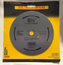 NEW - NOS Irwin Steel Circular Saw Blade 6.5" Plywood Paneling #11820