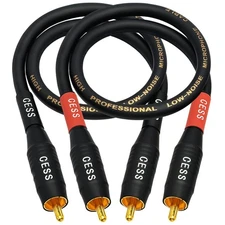 Cess0751f Heavy Duty Waterproof Phono Rca Male To Male Patch Cable 1 Ft