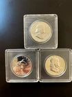 3 1963 Proof Franklin Half Dollar Silver- Amazing Condition- With Case- Lot of 3