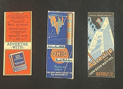 Vintage Matchbook Industry Advertising Covers Lot 3 Ohio Lion Book Matches
