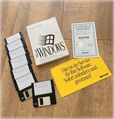 Microsoft Windows 3.1 Original Disketten Set komplett Handbuch COA Retro
