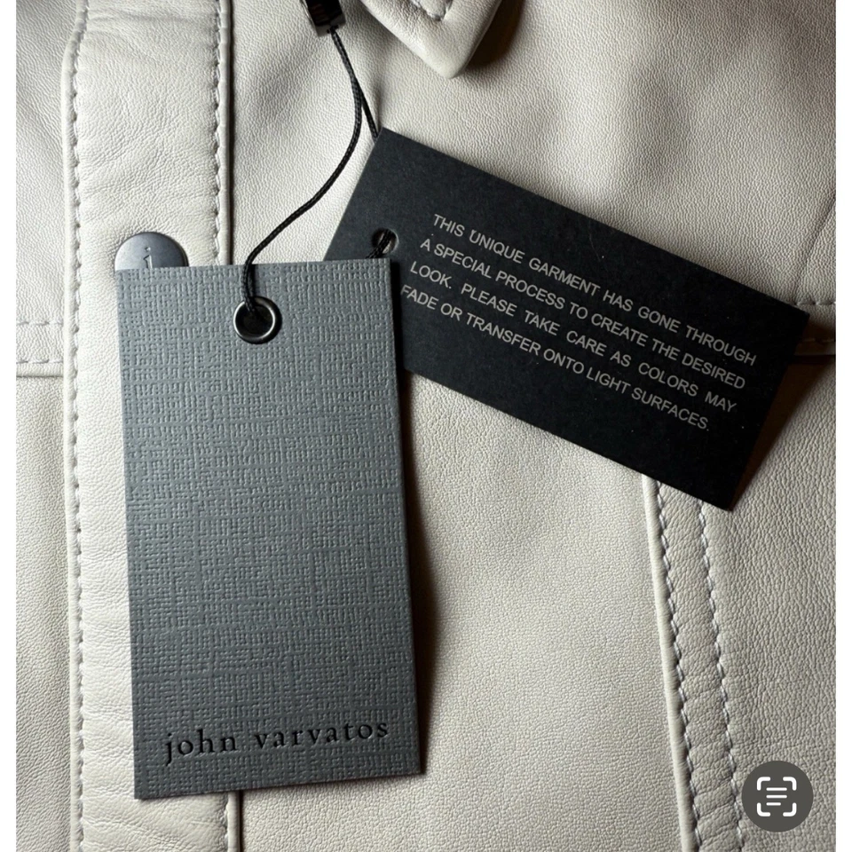 John Varvatos Colección Piel de Oveja Cuero Broche Frontal Gris Cielo Talla 54 Foto 4 de 4