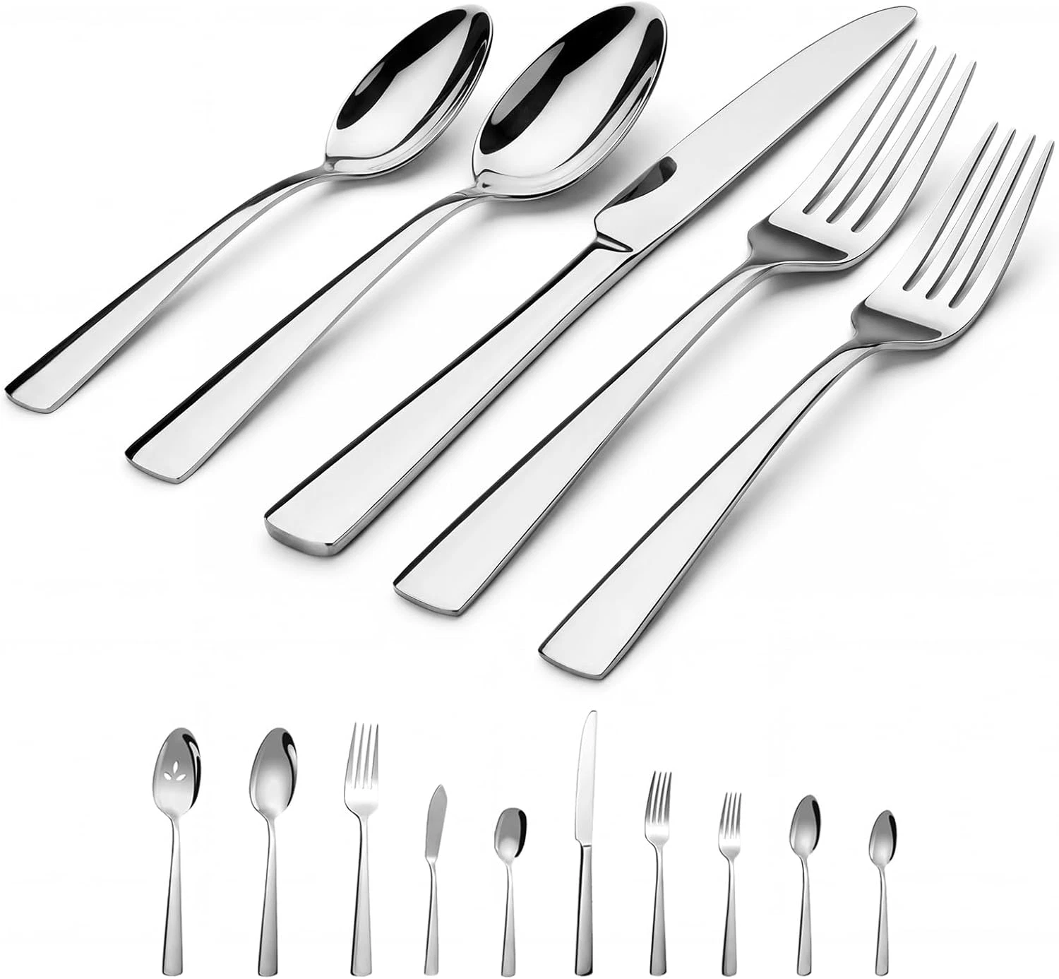 45-Piece Flatware Sets, Silverware Set for 8, Durable Stainless Steel Tableware