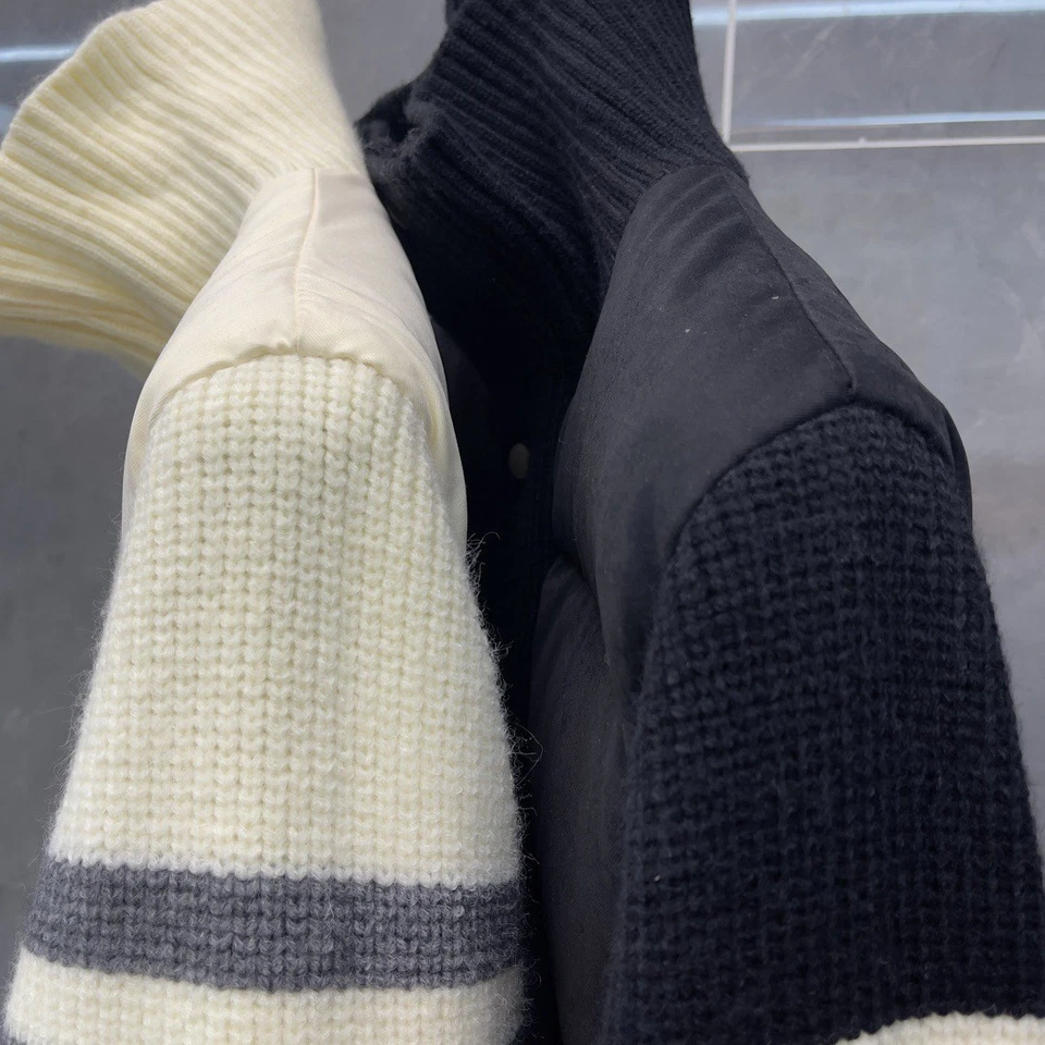 Thom Browne Women's Autumn New Classic Striped Wool Stand-up Collar Down Jacket - Image 3 of 4