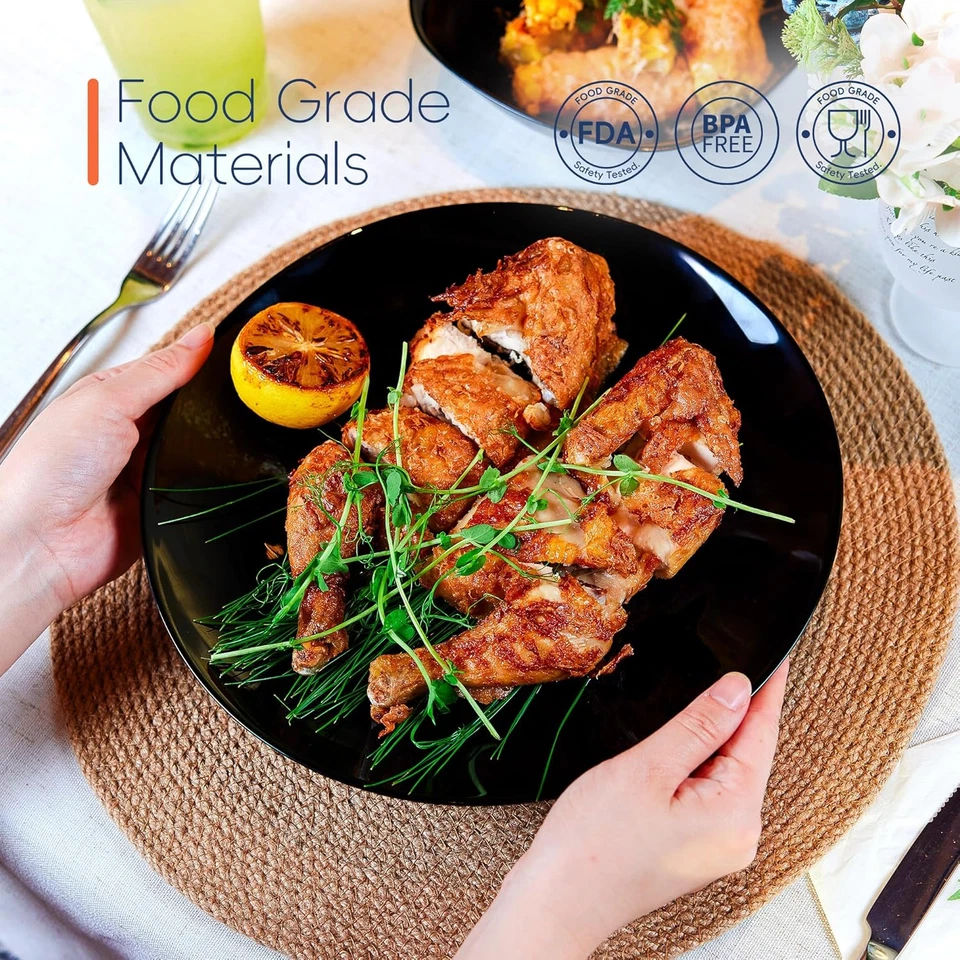 Dinnerware Sets for 4, 12 Pieces Opal Glass Plates and Bowls Set, Dishwasher an - Image 3 of 4