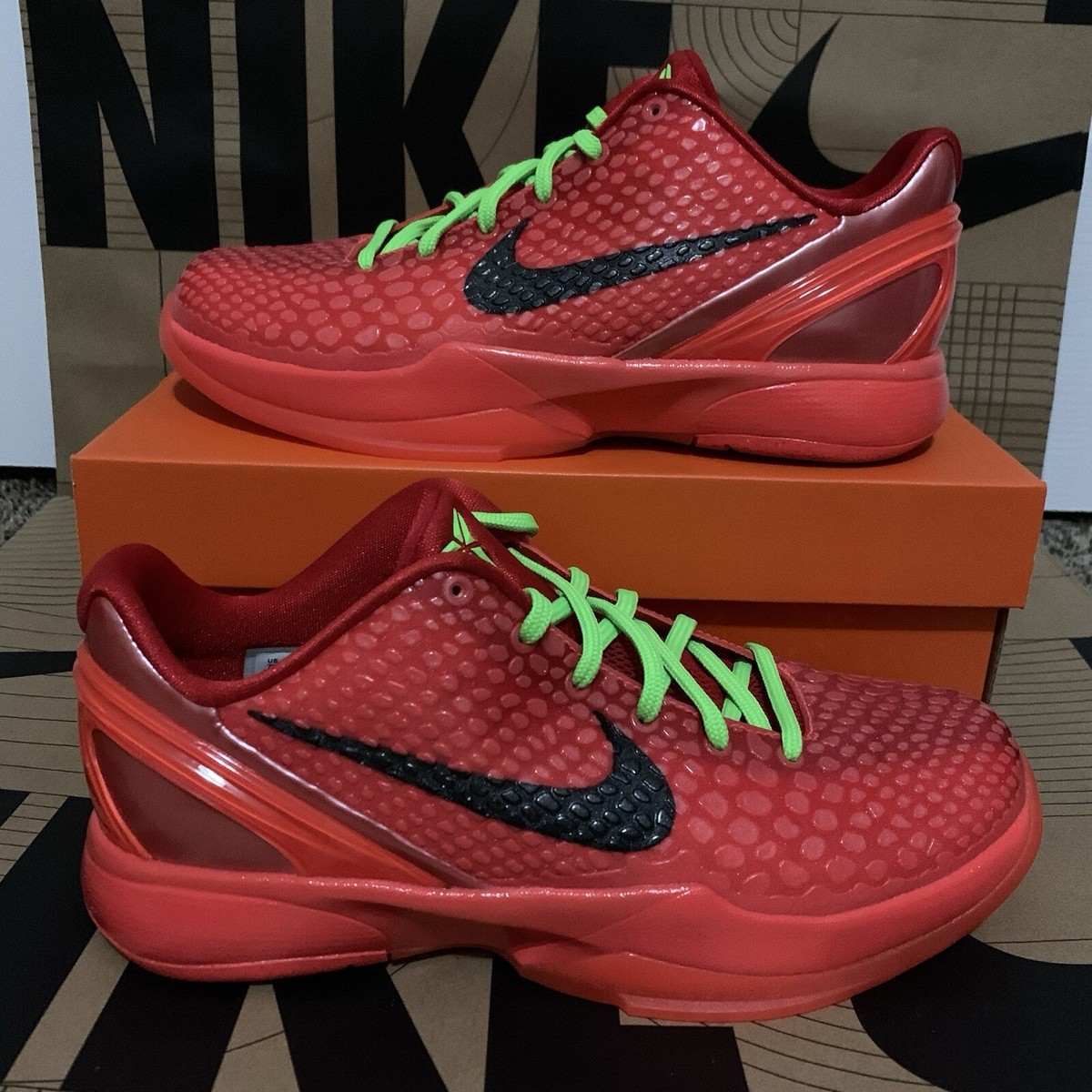 Nike Kobe 6 Protro Reverse Grinch Sz 7Y GS FV9676-600 Brand