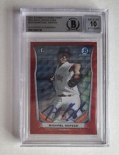 MICHAEL KOPECH - 2014 Bowman Chrome RED WAVE Refractor #/25 , BGS 10 Auto