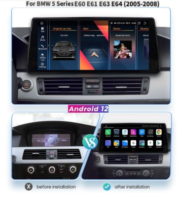 10.25'' Apple CarPlay Radio Stereo GPS For BMW 5 Series E60 E61 E63 2005-2008 CCC