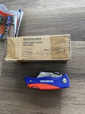 WORKPRO Folding Utility Knife, Quick-Change Box Cutter, Blade Storage /4