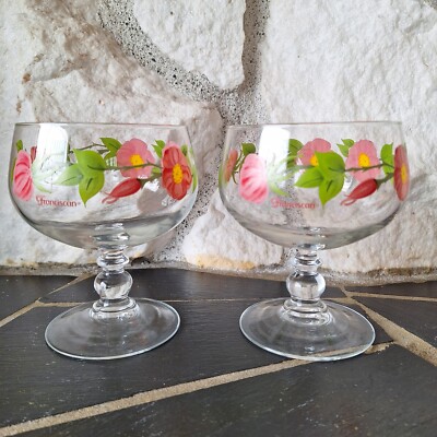 Set of Franciscan Desert Rose Sherbet Dessert Glasses Water Goblet 1/4