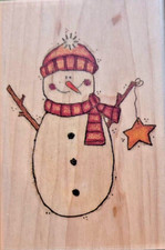 Image Tree Rubber Stamp SNOWMAN EK Success NEW