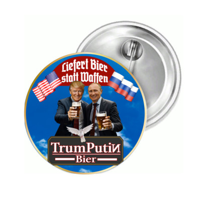 Button Trumputin III Delivers Beer Instead of Gun Pin Badge Pin Brooch