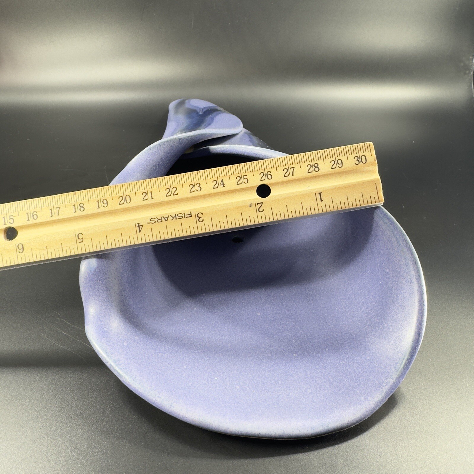 HILBORN Canada Art Pottery Vase Wall Pocket Ceramic Light Purple Blue 15inch