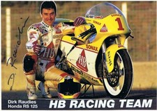 Dirk Raudies (motocykl, mistrz świata 1993), sign. AK w formie naklejek