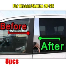 8PCS Set Chrome Pillar Trim Door Cover Mirrored Post For Nissan Sentra 2020-24