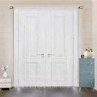 HSYLYM String Door Curtain Window Decoration 200x200cm White