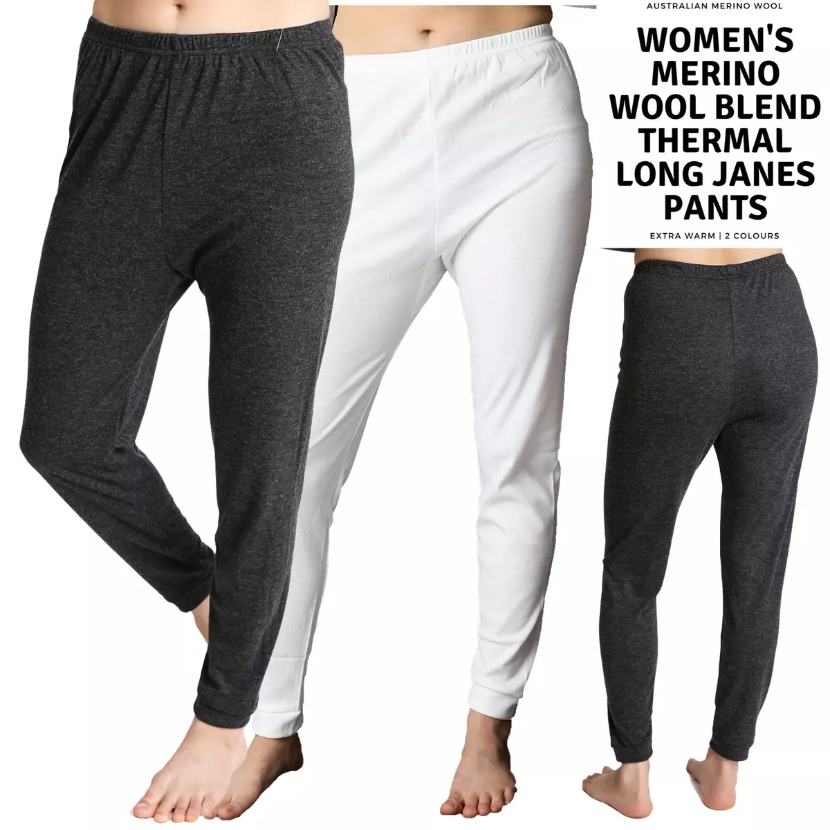 Women's Merino Wool Long Janes Thermal Underwear Layer Thermals Leggings  Pants