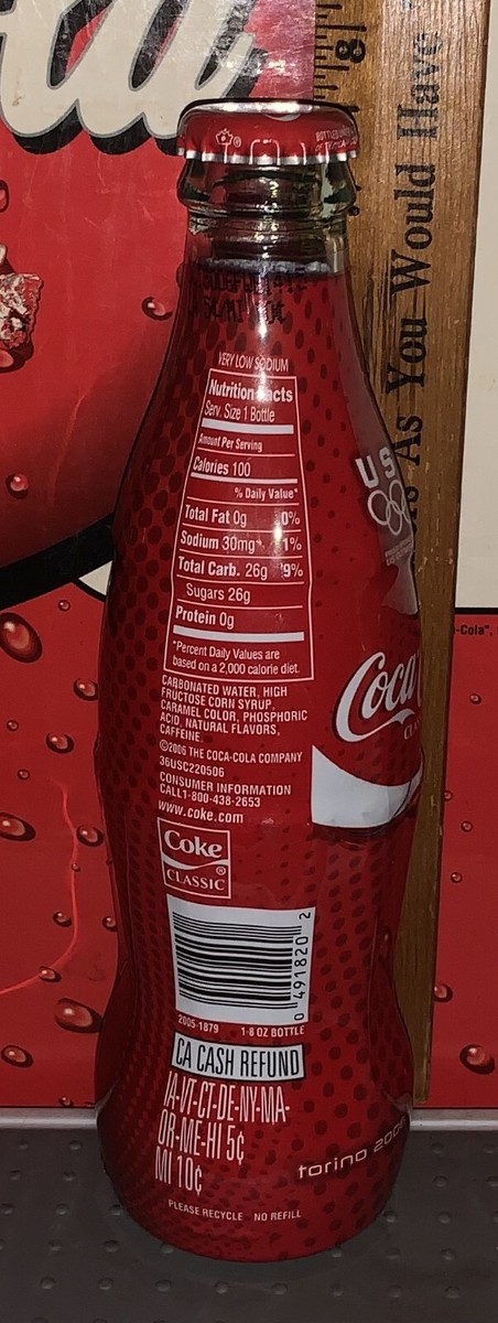 2006 TORINO ITALY WINTER OLYMPIC'S WRAPPED 8 OUNCE GLASS COCA COLA